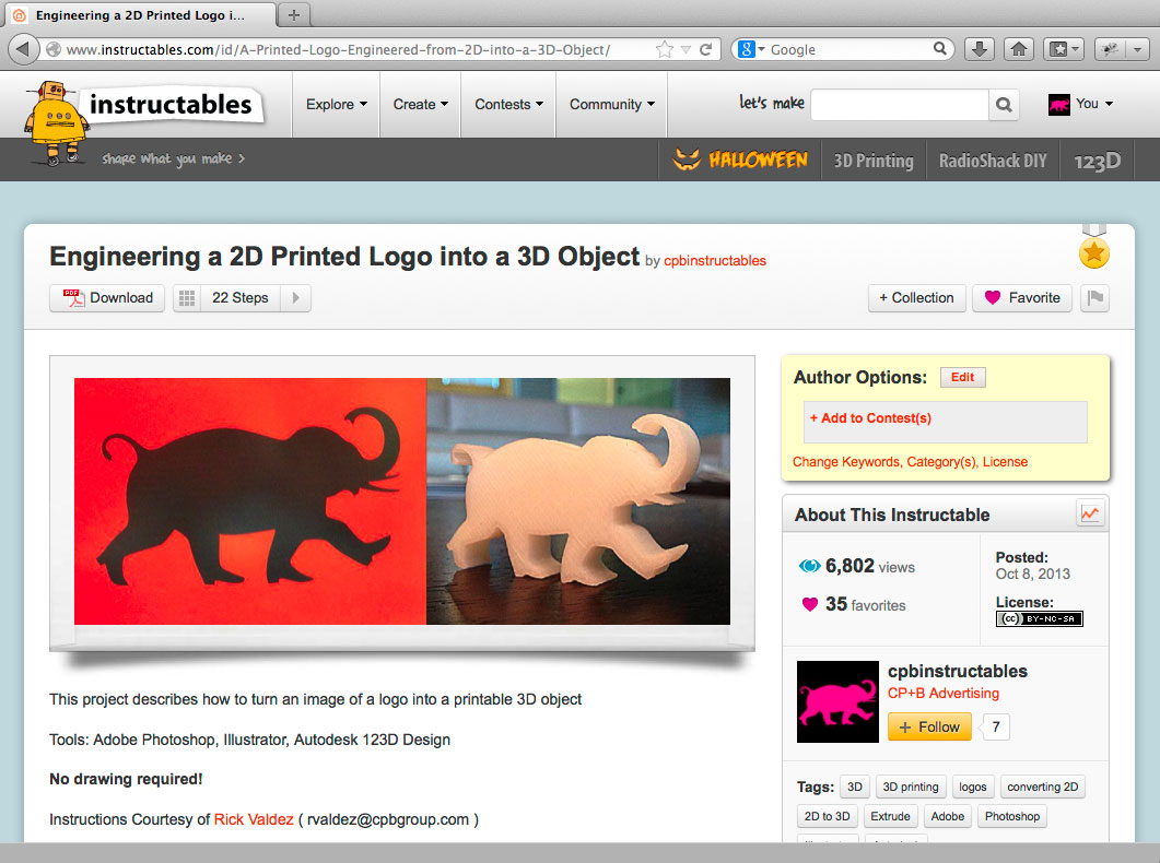 Instructables 2D to 3D