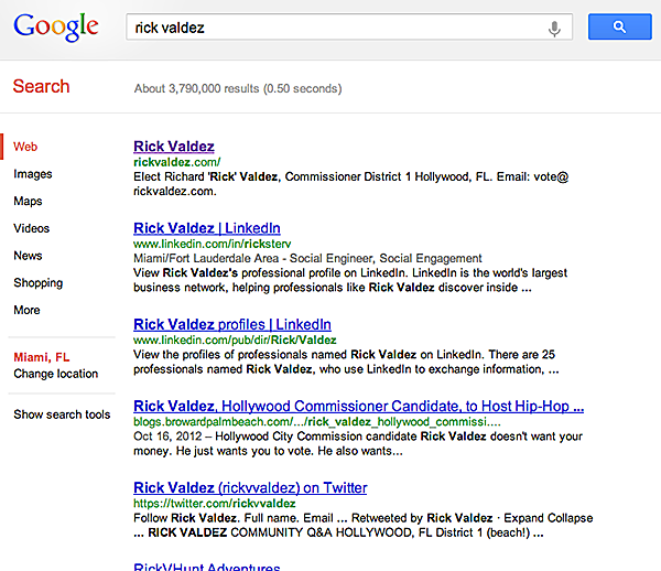Rick Valdez Google Placement